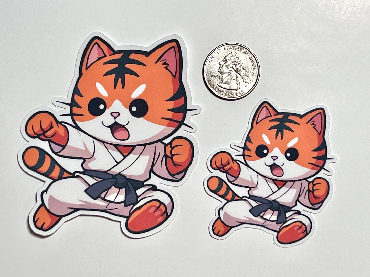 Karate Tiger Jumping Kick Sticker | Cute Taekwondo Flying Kick | Karateka Martial Arts