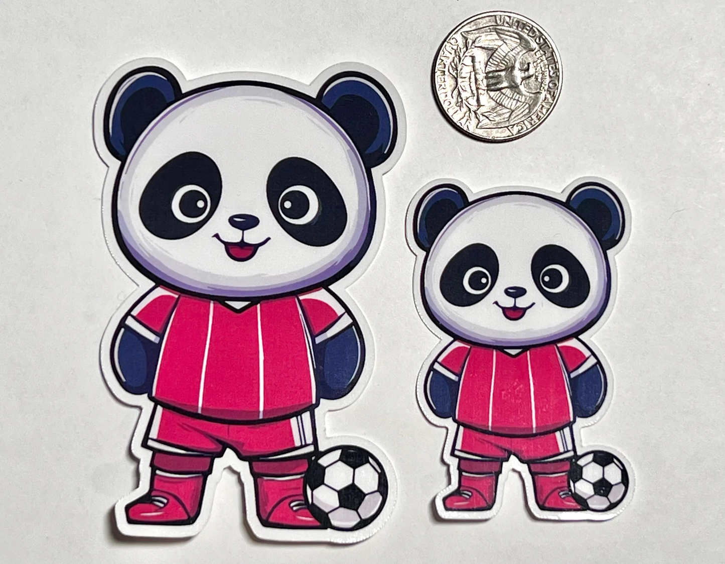 Panda Soccer Sticker | Football Panda Vinyl Sticker | Soccer Team Gift