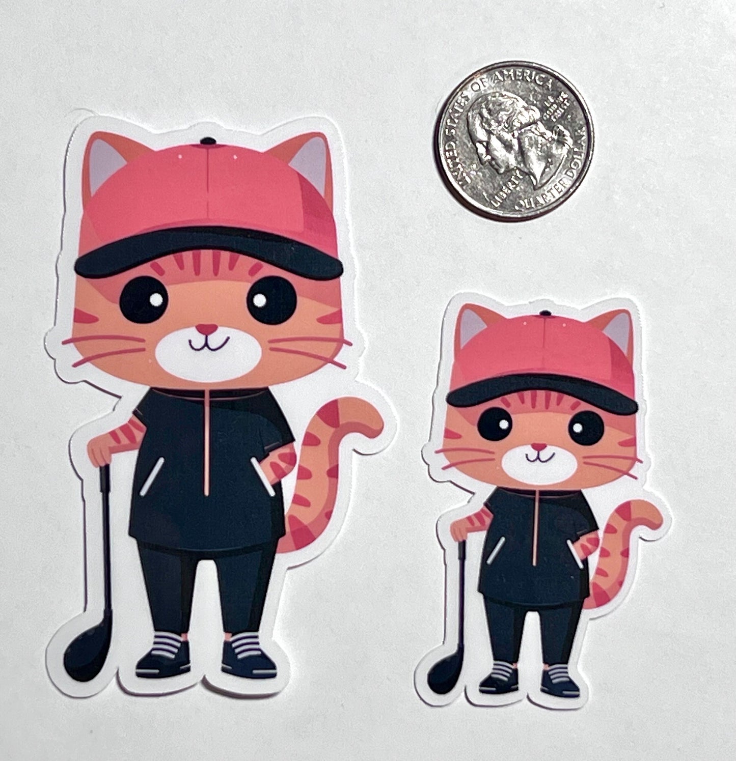 Golf Cat Sticker | Golfing Kitty Vinyl Sticker