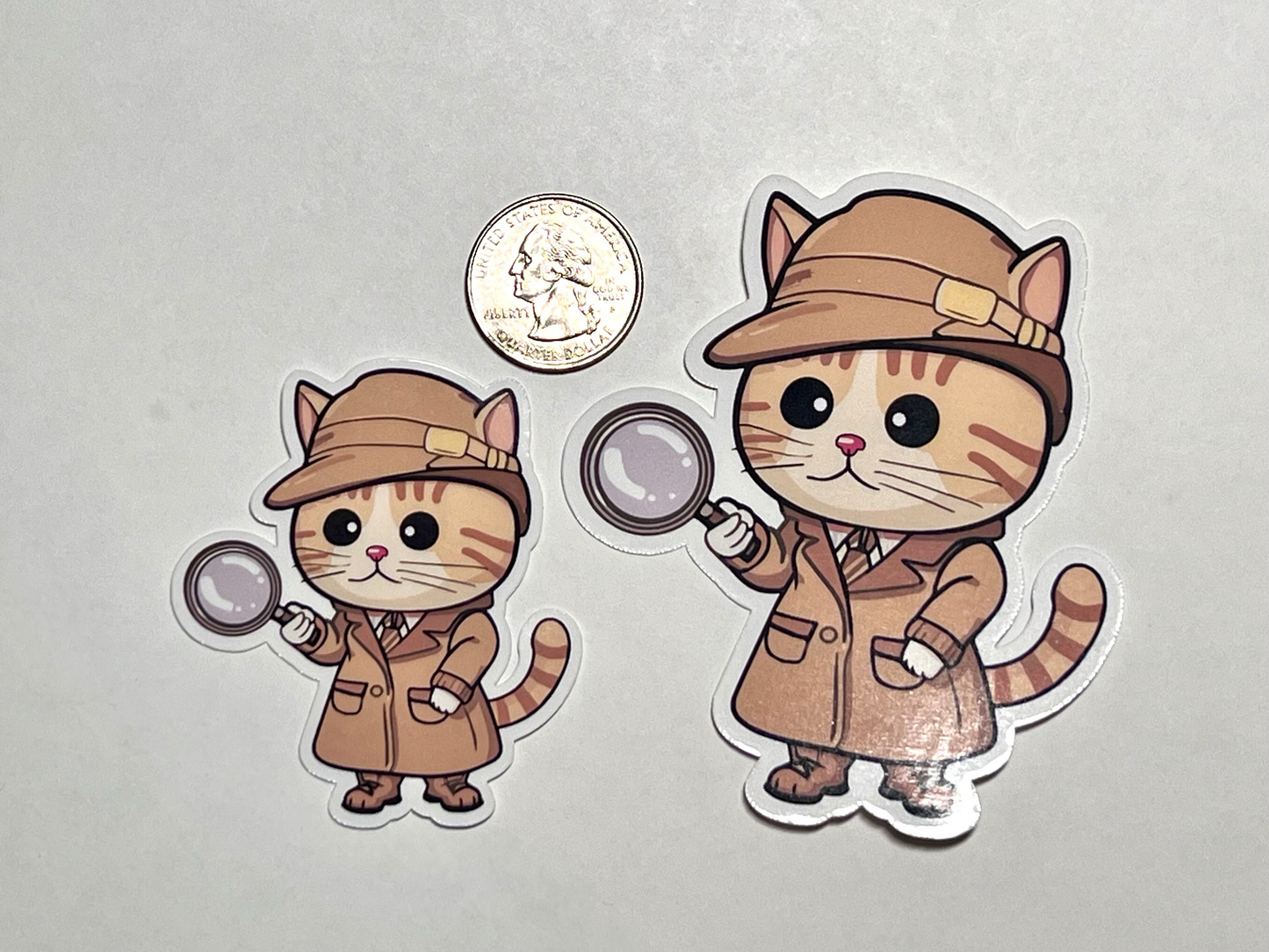 Detective Cat Sticker | Sherlock Holmes Kitty Vinyl Sticker