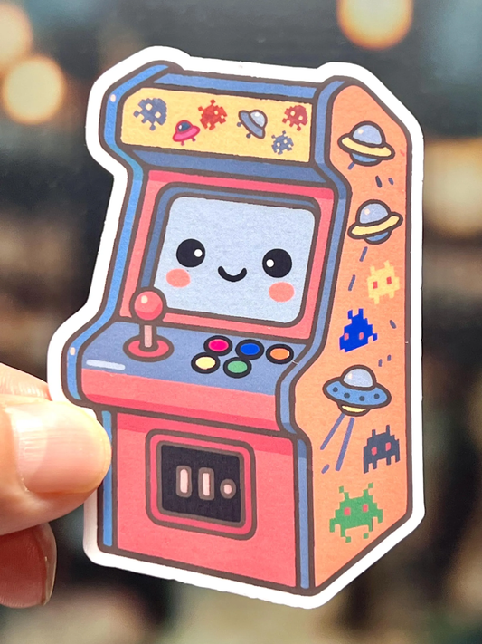 Retro Arcade Machine Sticker | 80's Video Games  | Waterproof Vinyl Sticke