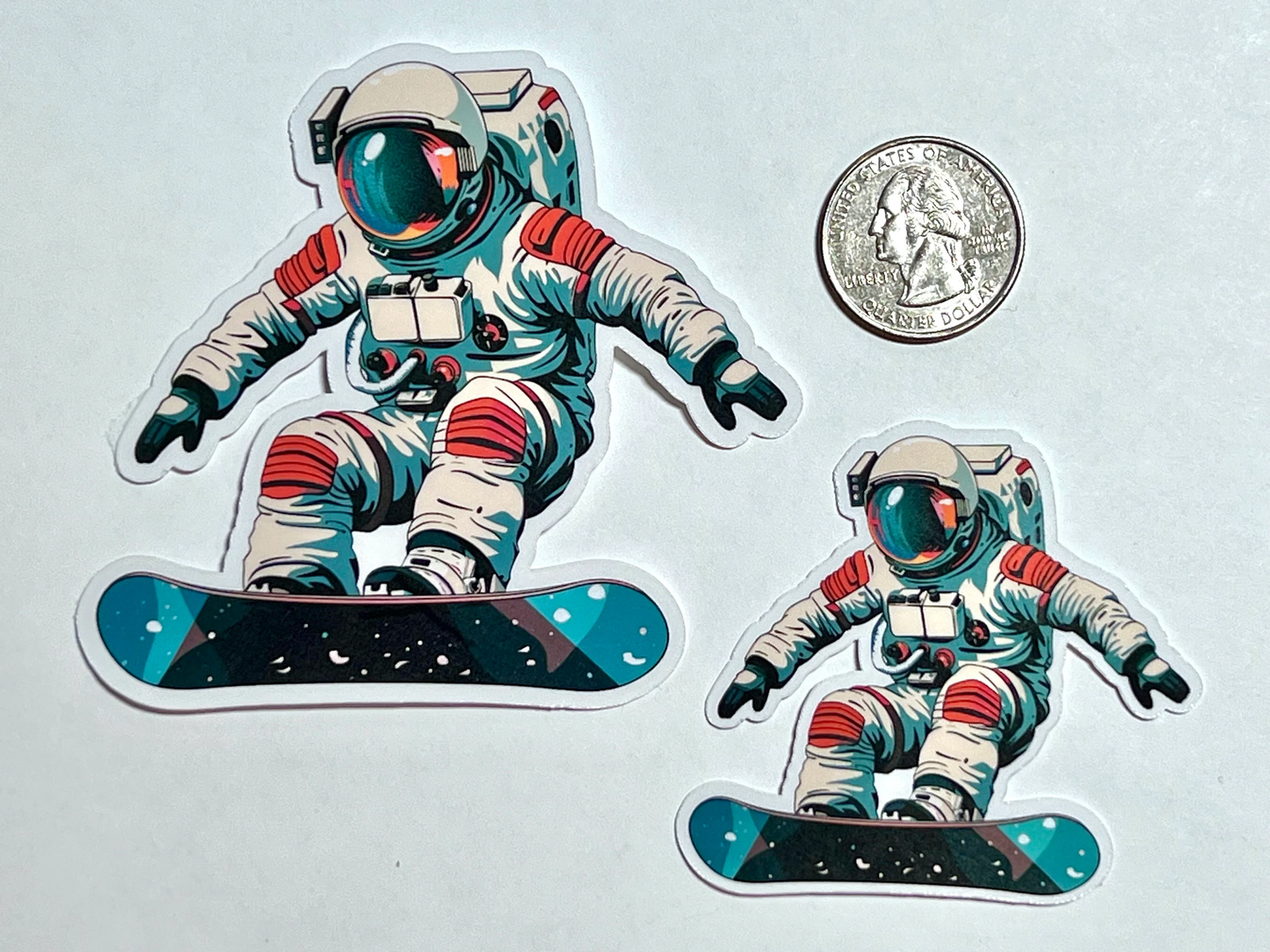 Astronaut on Snowboard Sticker | Snowboarding Astronaut Vinyl Sticker