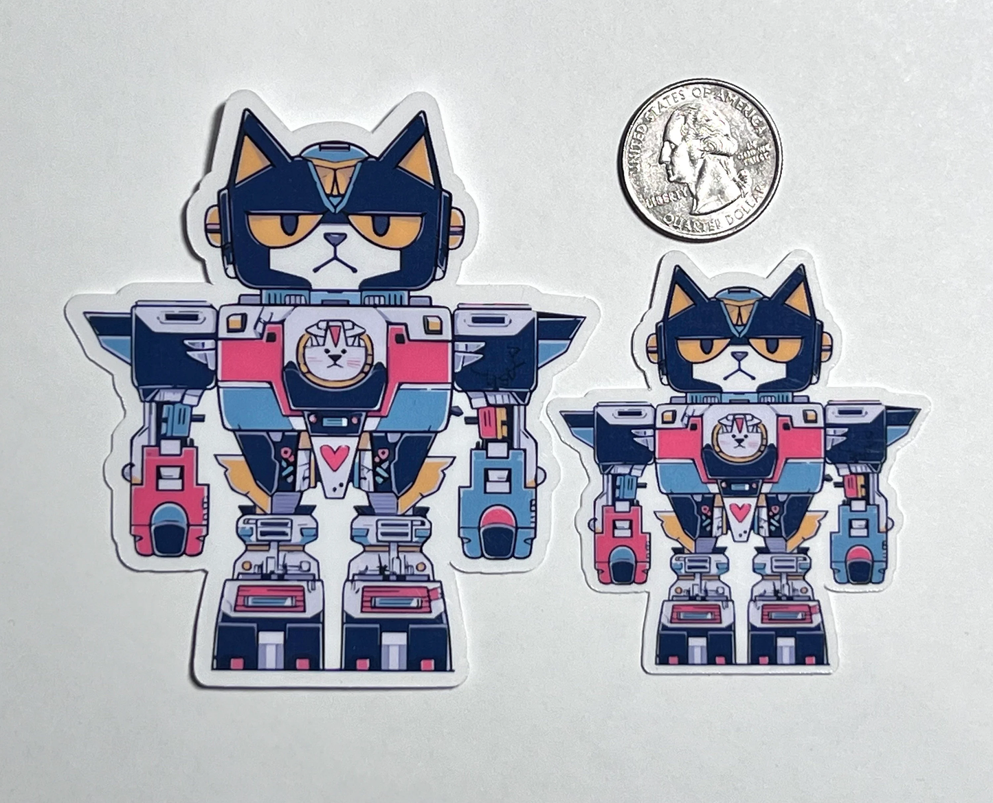Robot Cat Sticker | Mecha Kitty Sticker | Robotics SciFi | Kaiju Fighting Cat