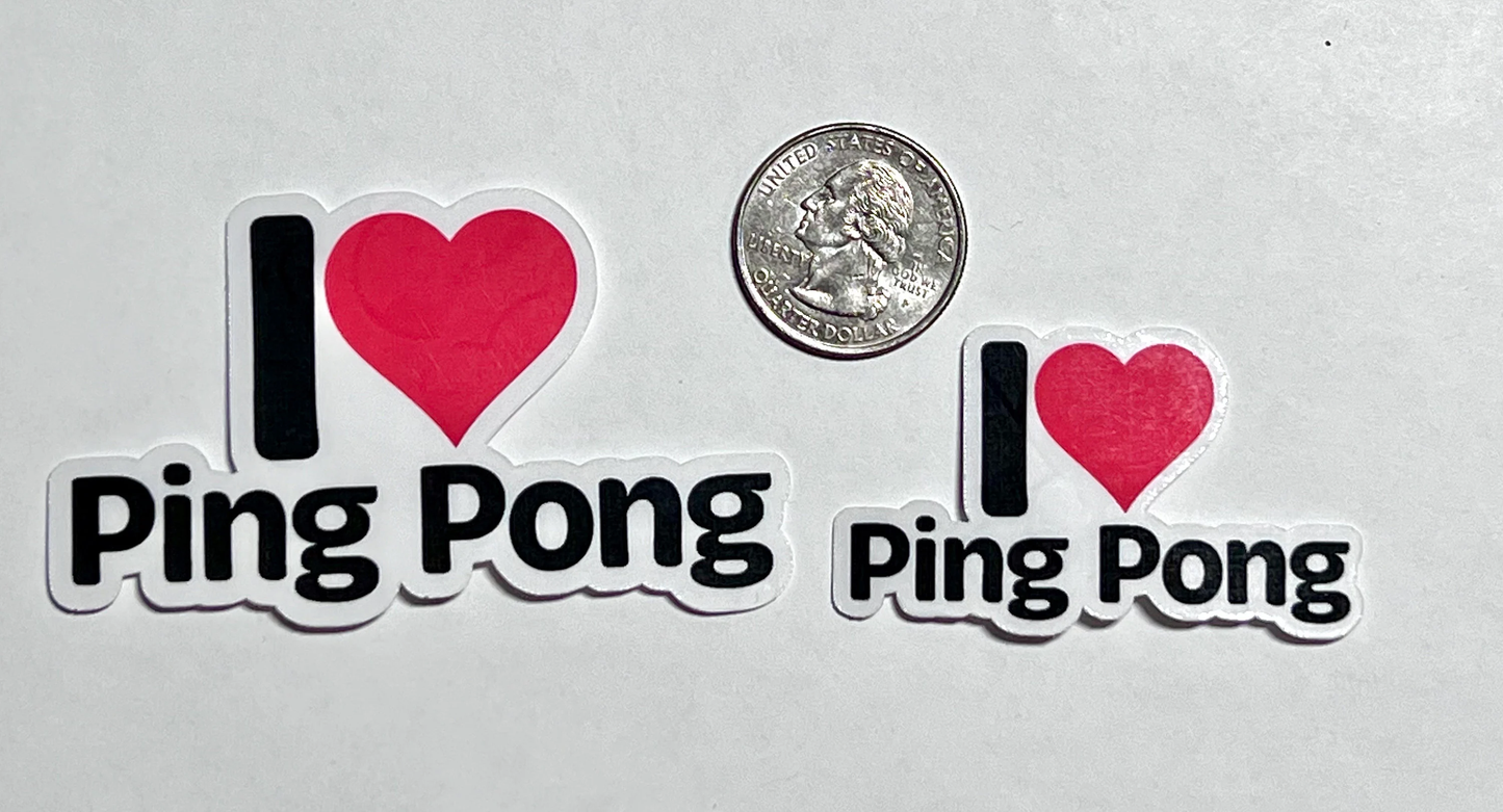 I love Ping Pong Word Sticker | I Heart Ping Pong Vinyl Decal | I Love Table Tennis gifts