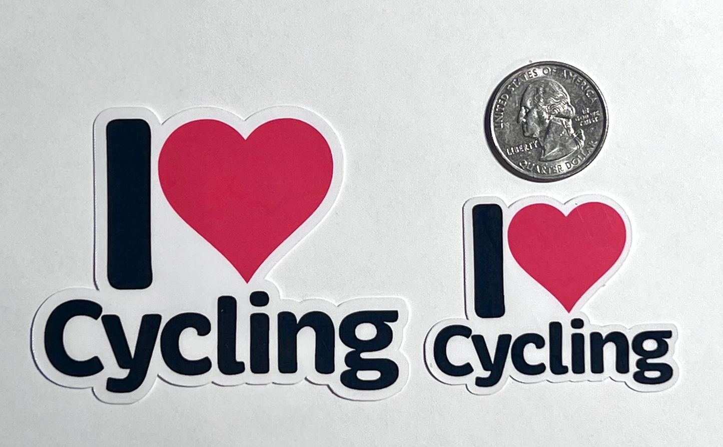 I Love Cycling Sticker | I Heart Cycling Vinyl Sticker | Bicycling Sticker | Bicycle