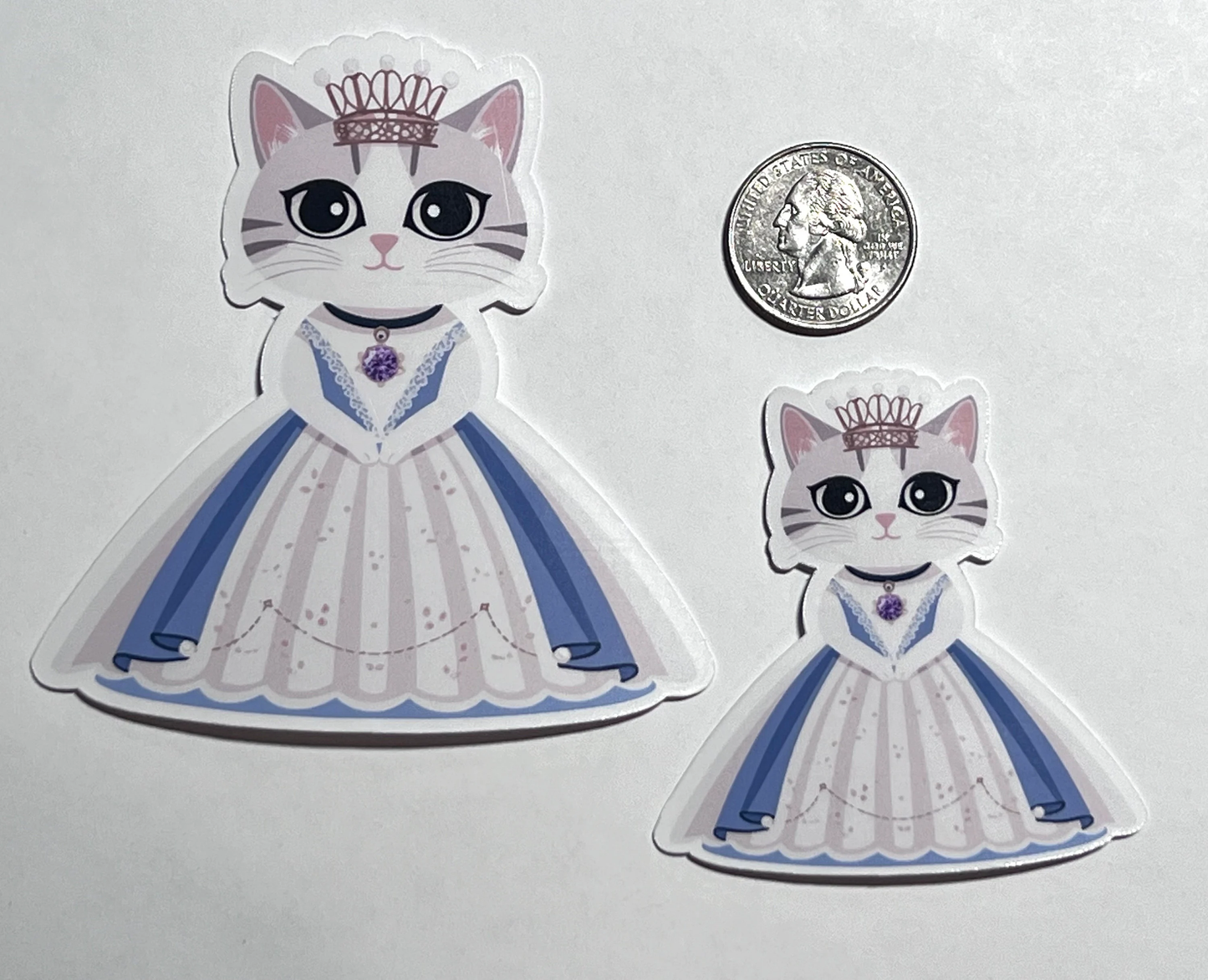 Princess Cat Sticker | Royal Princess Kitty Vinyl Sticker | Princess Dress | Ballroom Gown