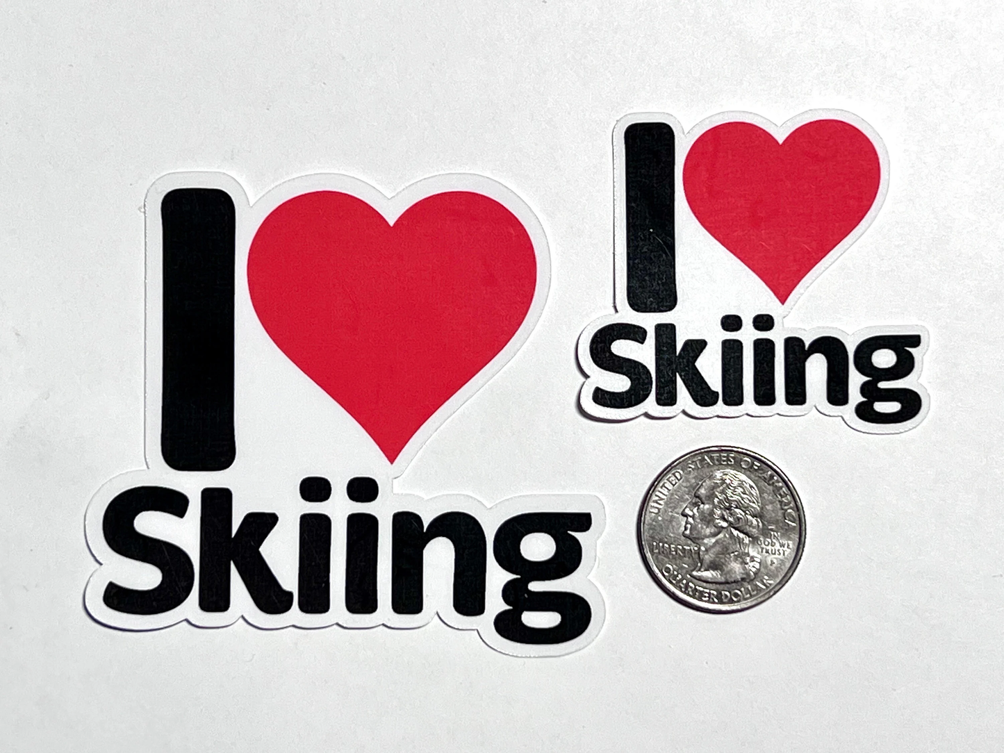 I love Skiing Sticker | I Heart Skiing Vinyl Sticker | Skier gifts| Ski Trip