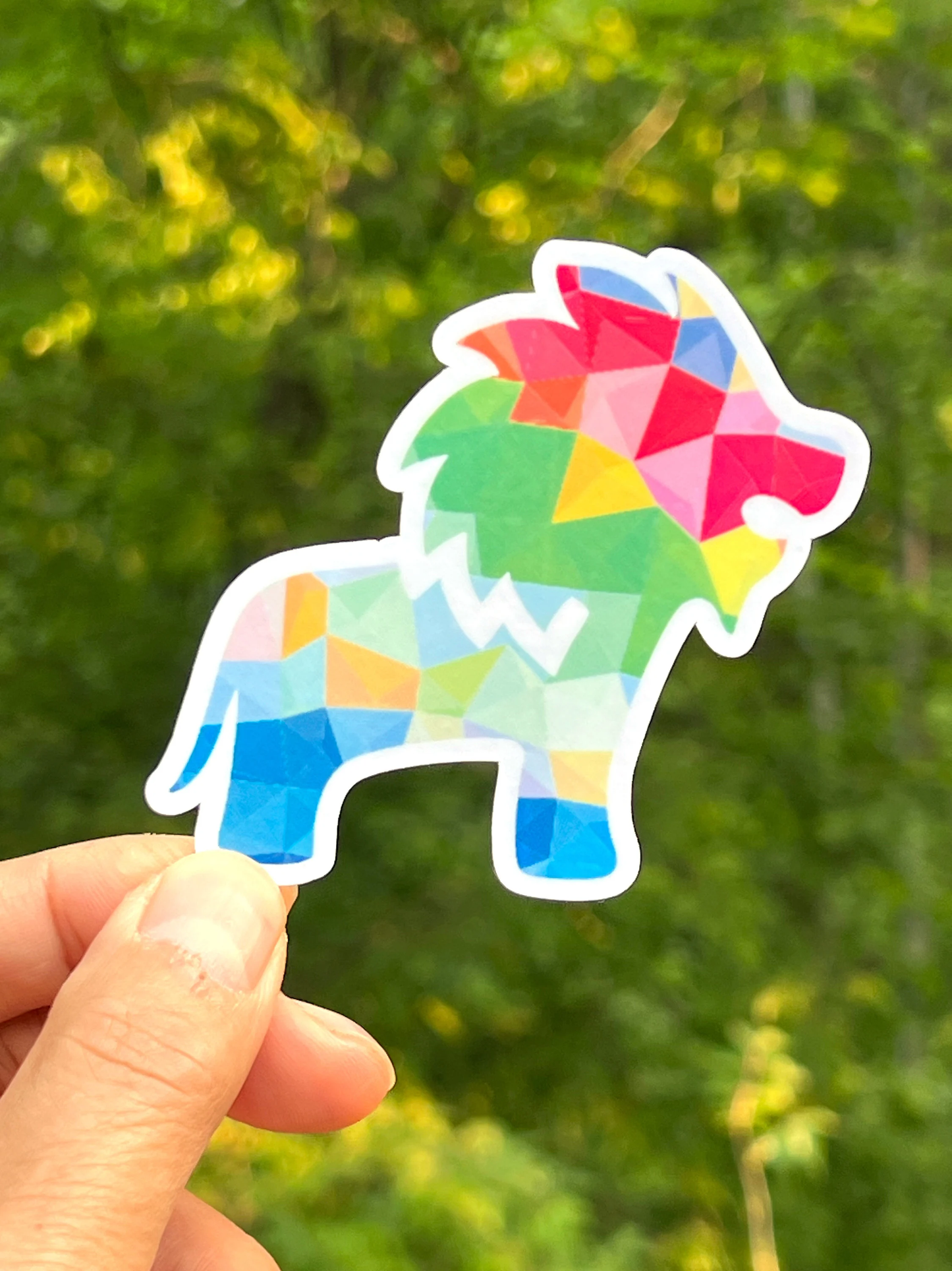 Safari Animals Colorful Mosaic Vinyl Stickers, Elephant, Giraffe, Monkey, Lion, Rhino, Hippo, Zoo Animal Stickers Water Bottles, lunch boxes