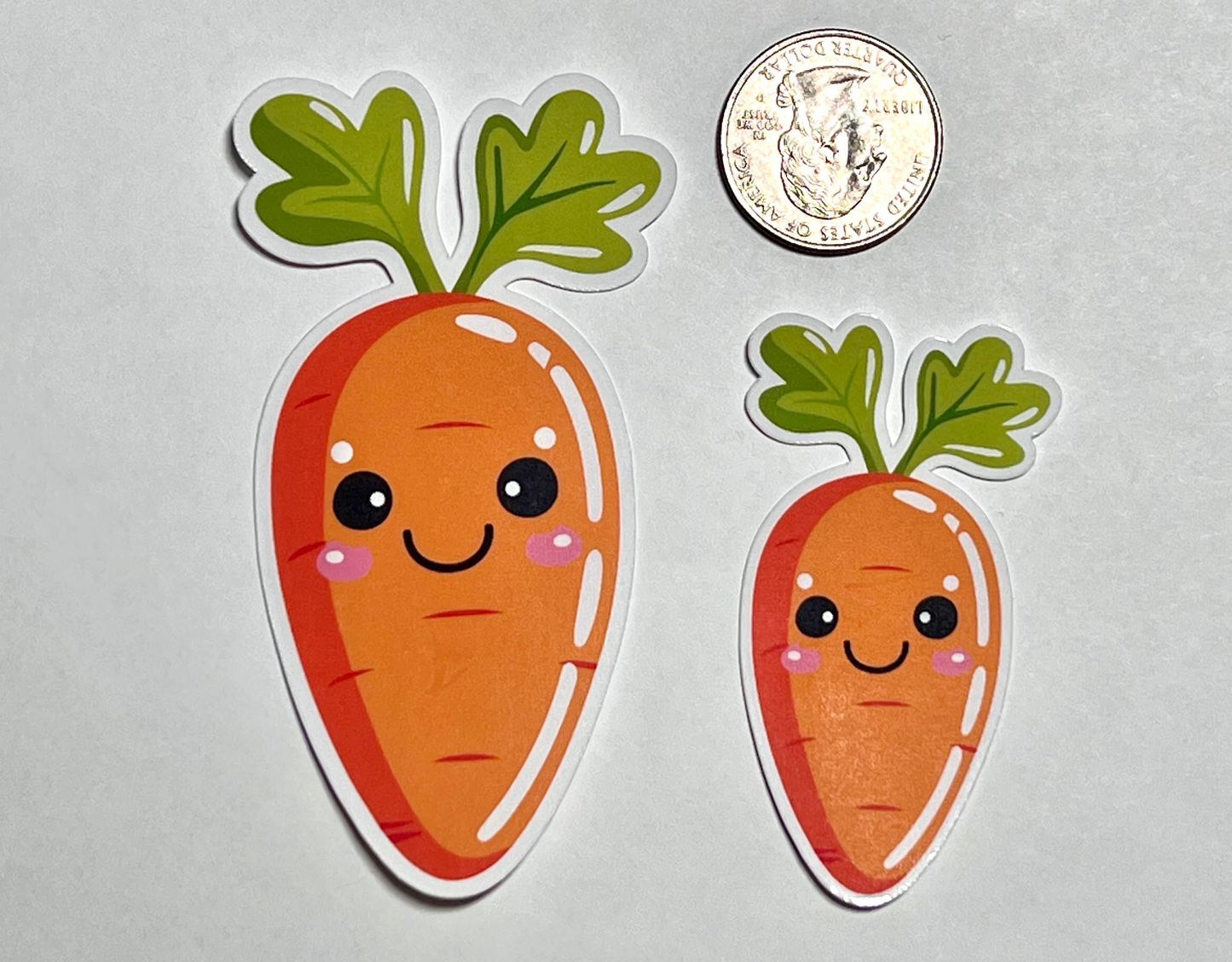 Cute Carrot Sticker | Carrot Vegetable Kawaii Design Vinyl Sticker