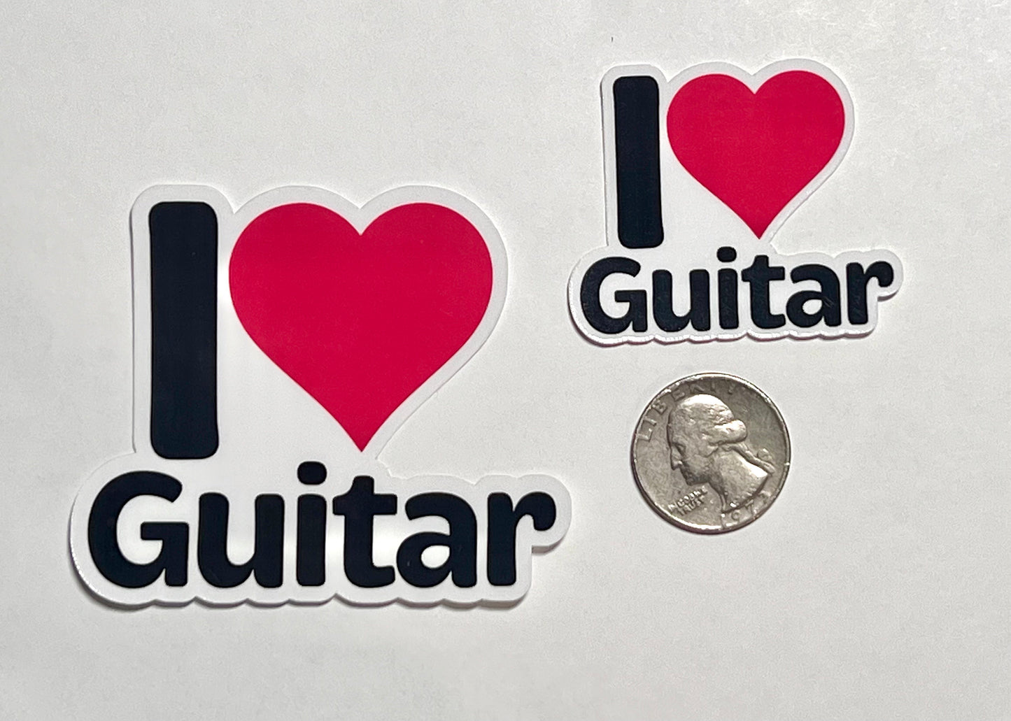 I love Guitar Sticker | I Heart Guitar Vinyl Sticker | Electric or Acoustic Guitar