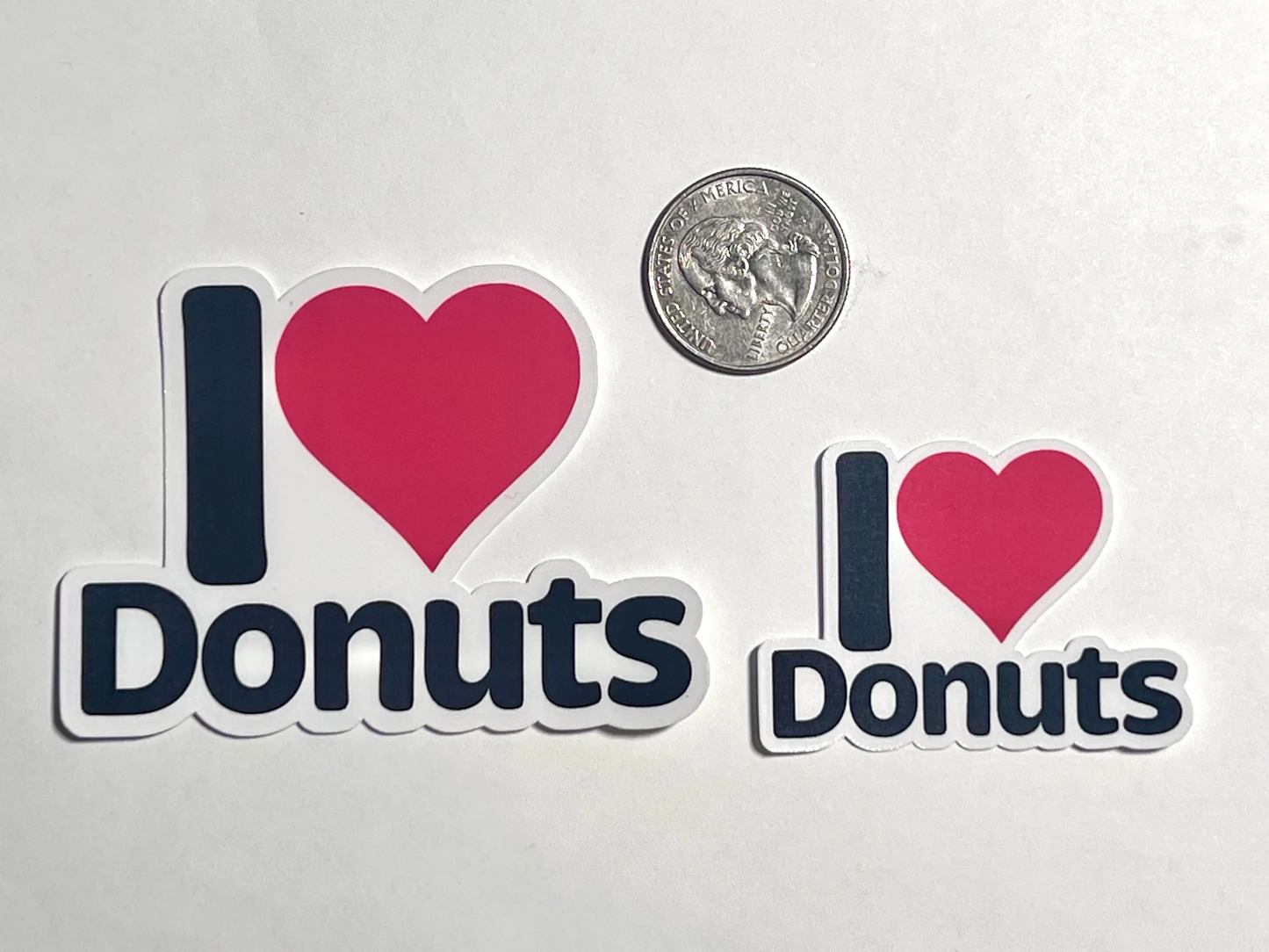 I love Donuts Sticker | I Heart Doughnuts Vinyl Sticker | Donut Shop