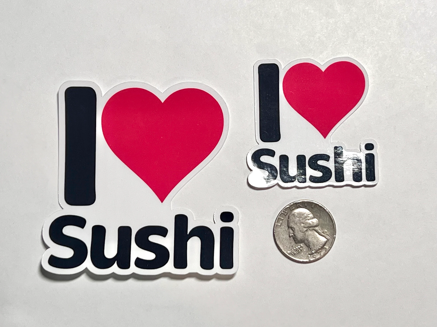 I love Sushi Sticker | I Heart Sushi Vinyl Sticker | Japanese Cuisine | Raw Fish