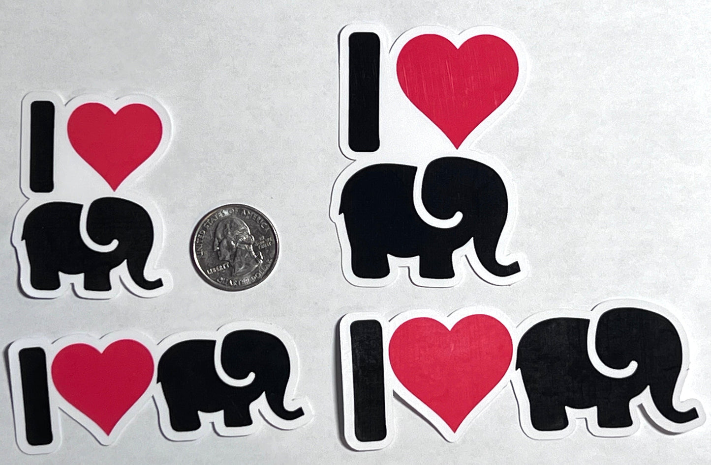 I love Elephants Sticker | I Heart Elephants Vinyl Sticker