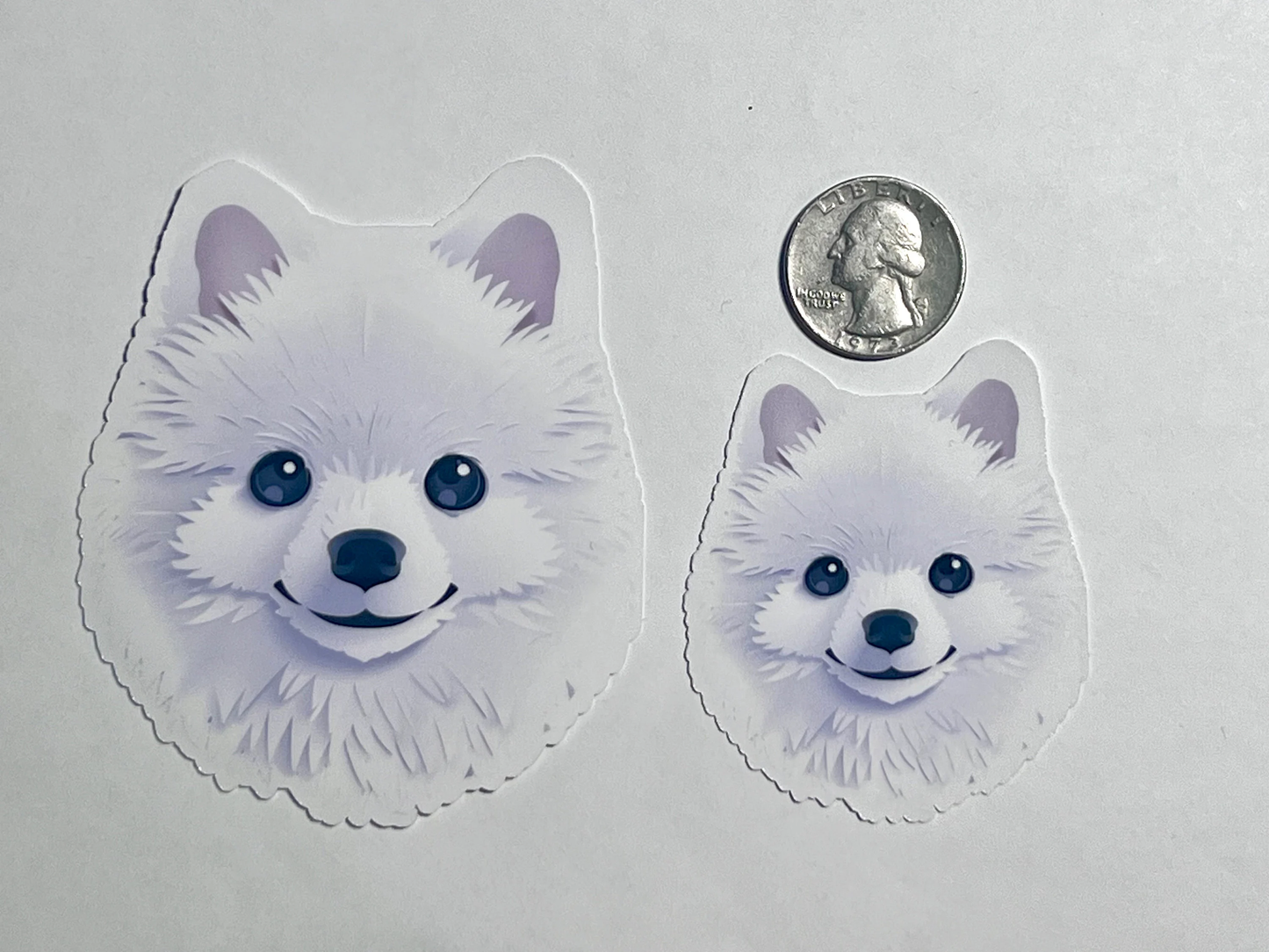 Pomeranian White Sticker | Pomeranian Dog Breed Geometric Design Vinyl Sticker | Pom Pom Lover