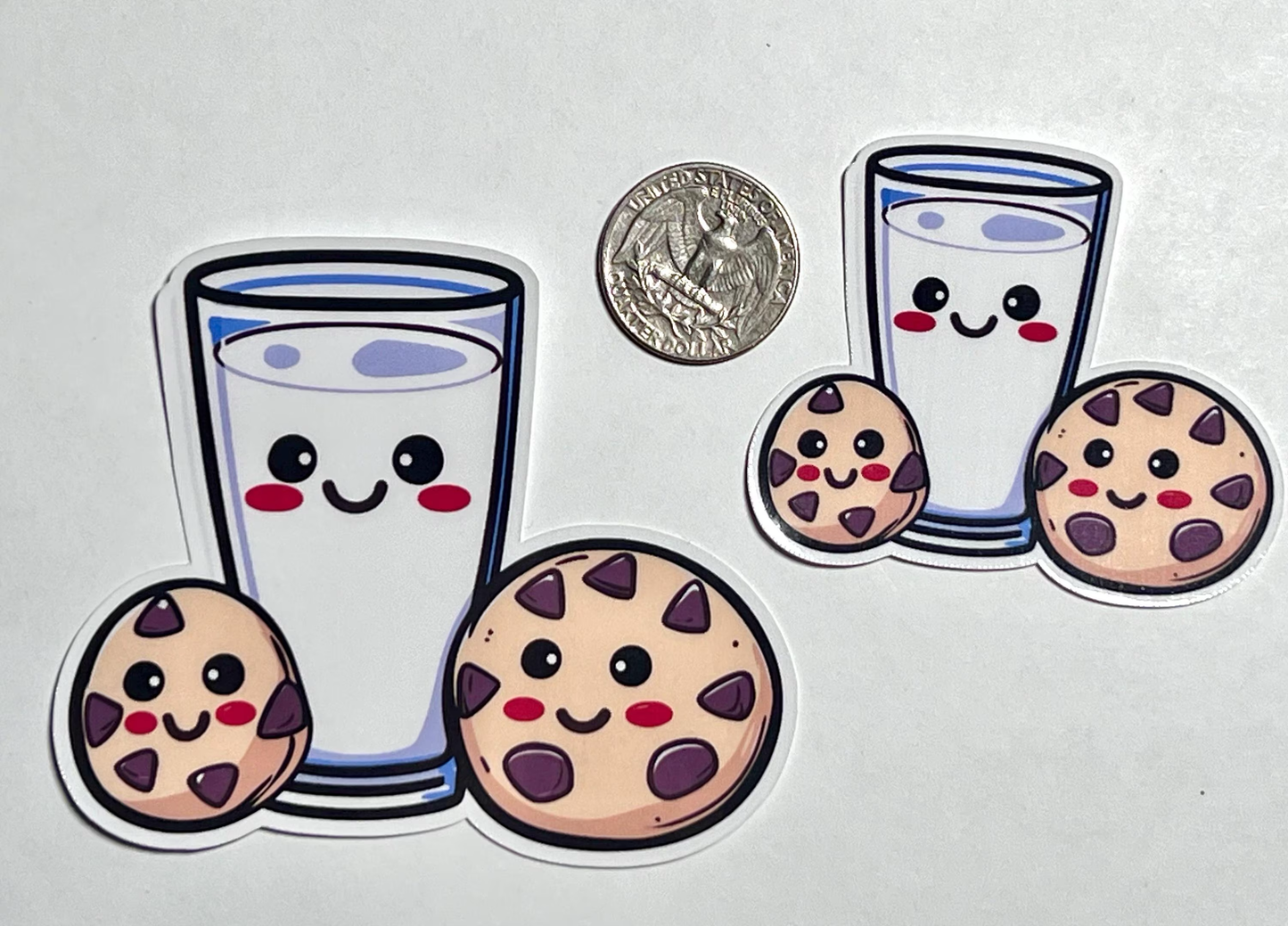 Glass of Milk and Cookies Sticker | Cute Vinyl Sticker